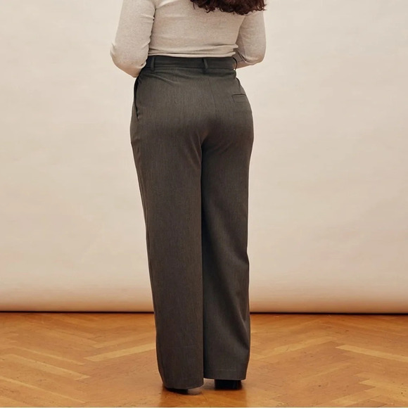 Djerf Avenue Favorite Pleat Front Trouser Pants Dark Grey 3XL Classic Neutral - Picture 6 of 10